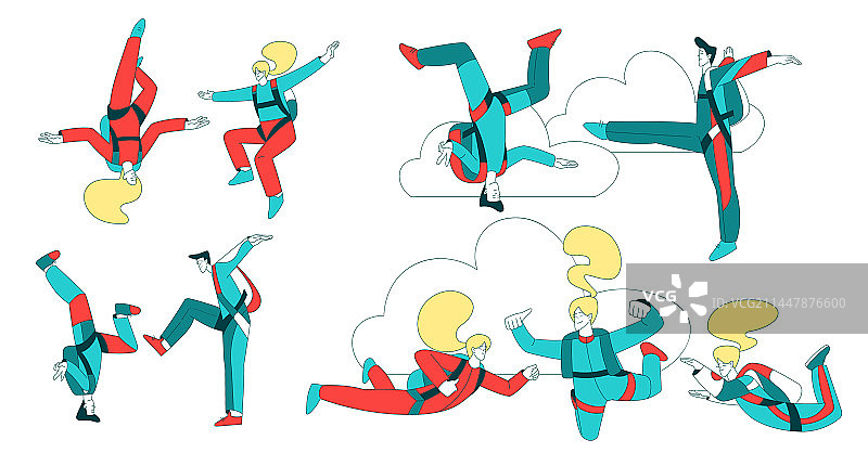 人物跳伞航空运动图片素材