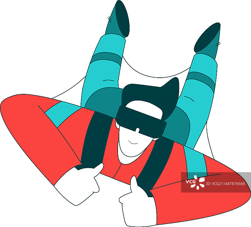 穿着翼装的男子进行空中运动图片素材