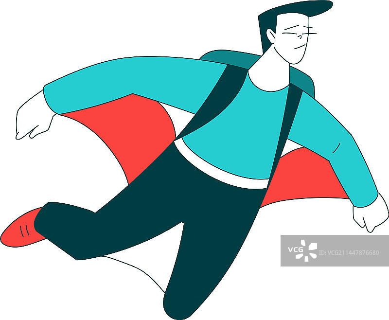 穿着翼装的男子进行空中运动图片素材