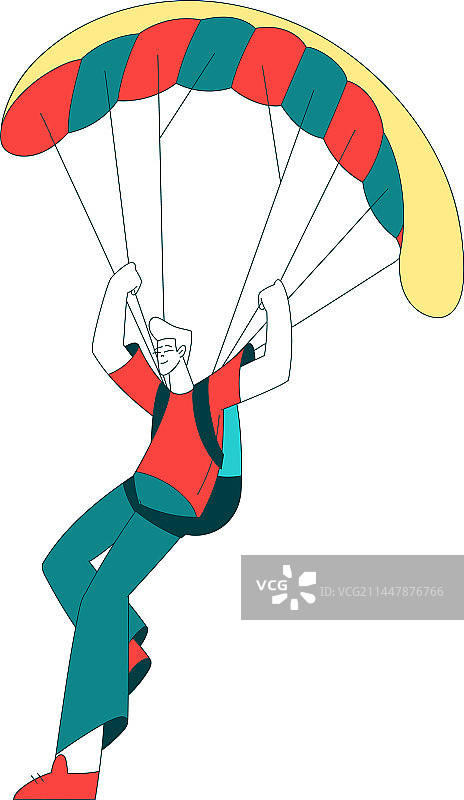 快乐男子跳伞运动图片素材