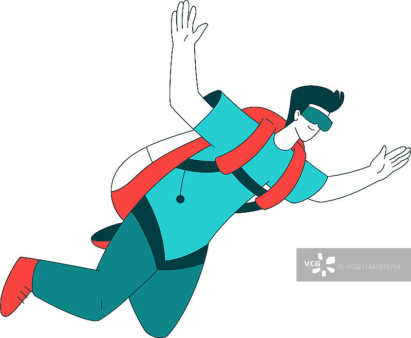 人物自由落体空中运动图片素材