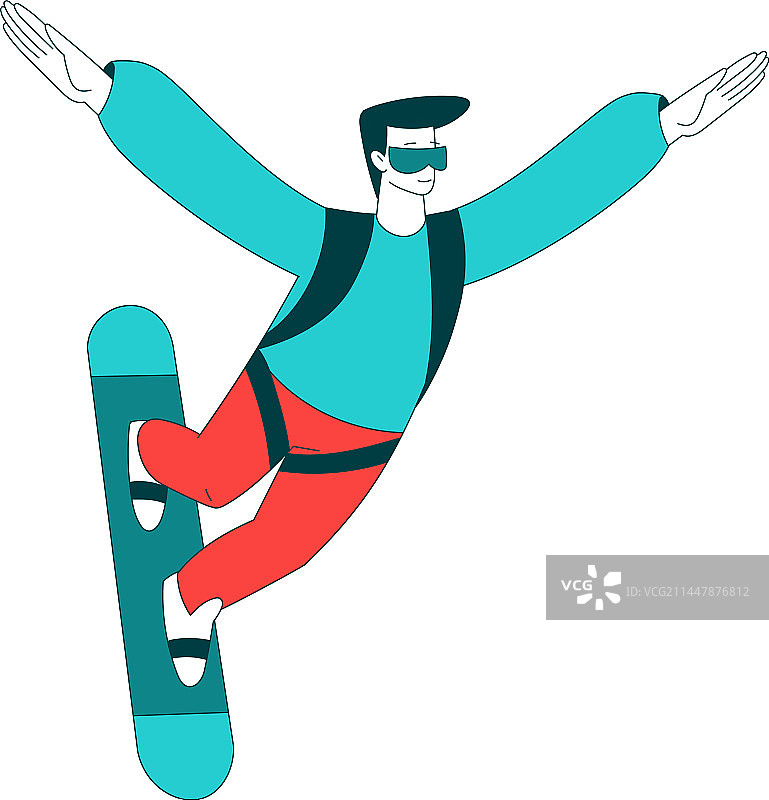 空中运动：男子滑板冲浪图片素材