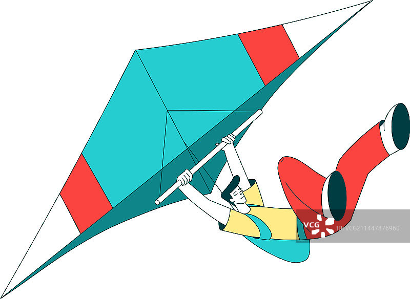 男子悬挂滑翔运动图片素材