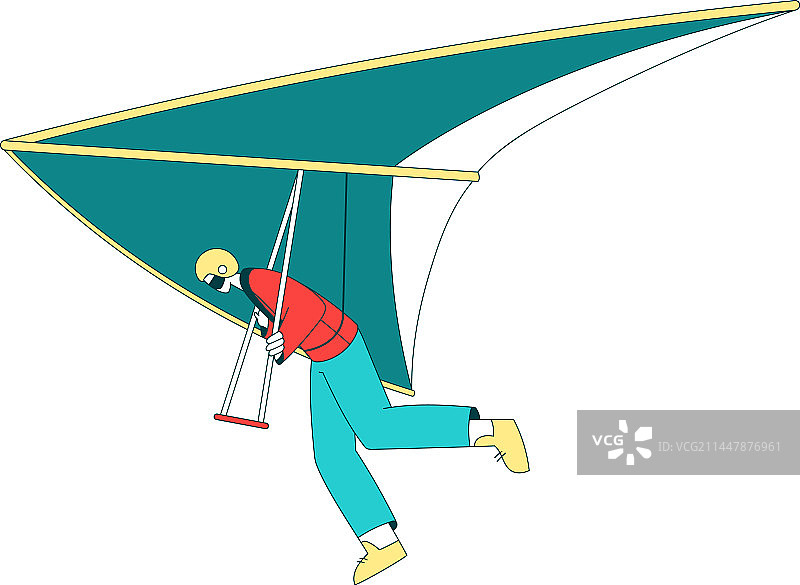 男子悬挂滑翔运动图片素材