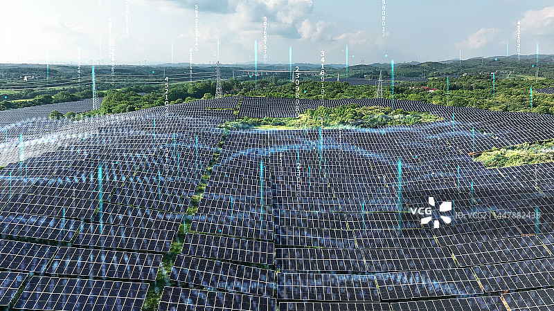 太阳能发电版科技特效概念图片素材