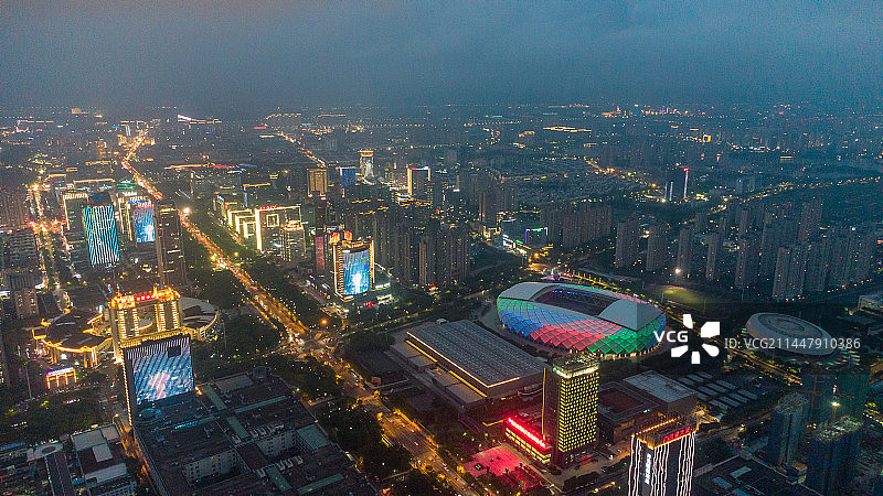 绍兴市柯桥区夜景图片素材