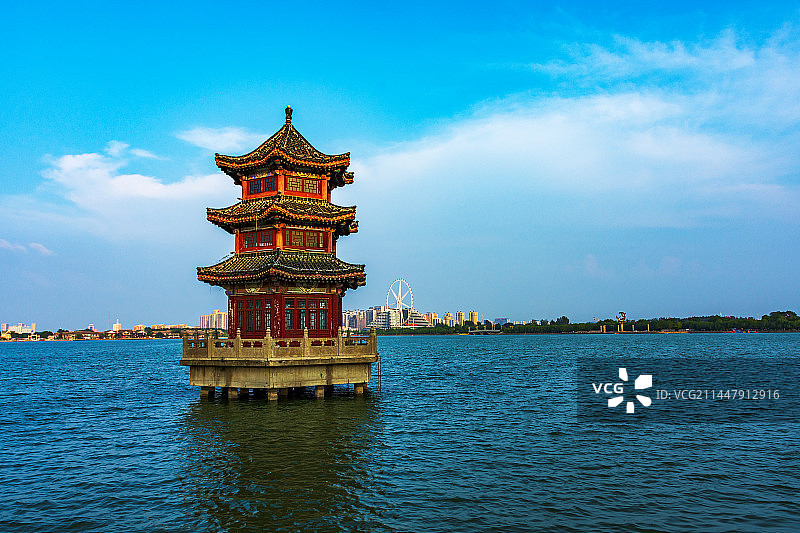 东昌湖畔夏日美景23.07图片素材