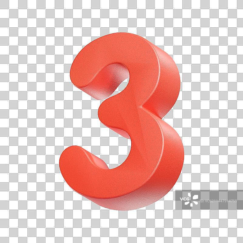 3D立体卡通风格彩色数字3免抠元素图片素材