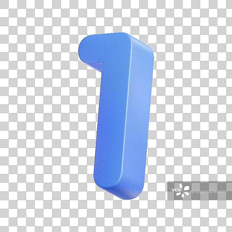 3D立体卡通风格彩色数字1免抠元素图片素材