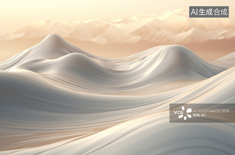 【AI数字艺术】日落时沙漠对天的景色图片素材