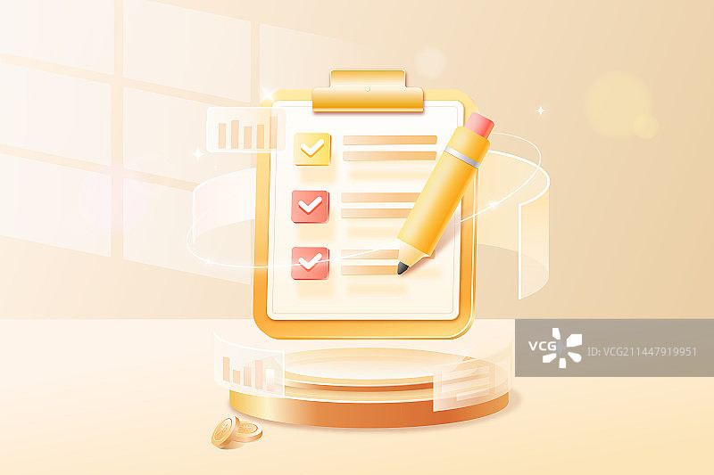 金融理财剪贴板和笔做问卷调查图片素材