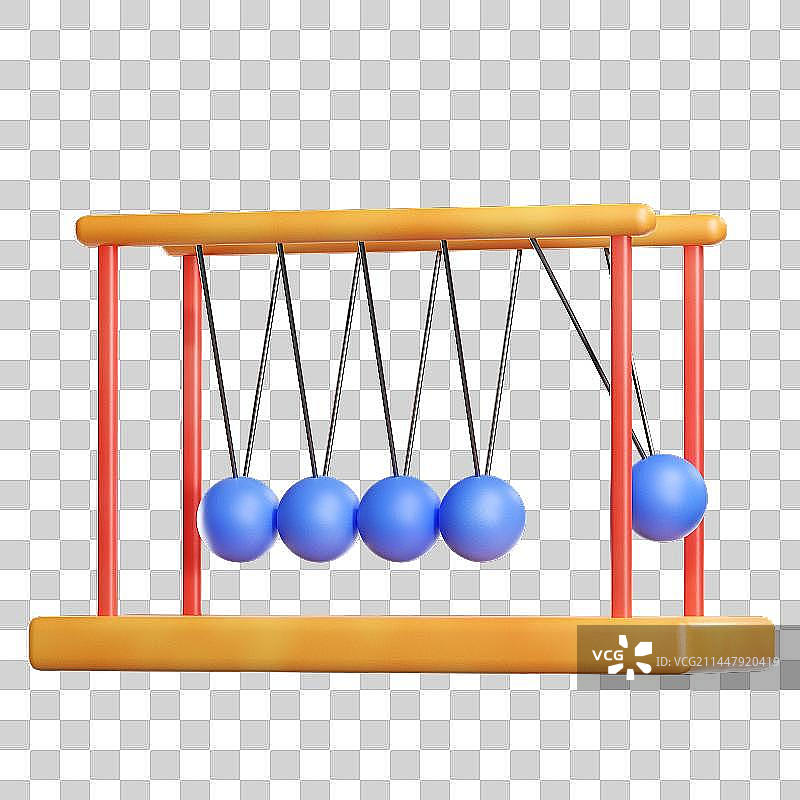 3D卡通风格牛顿力学摆球图片素材