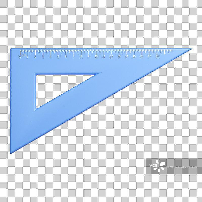 3D立体卡通彩色数学文具三角板尺子图片素材