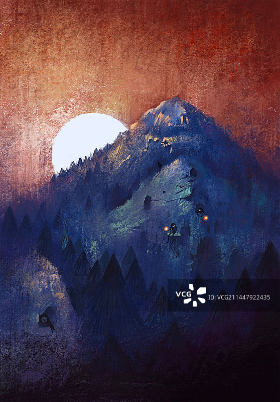 落日森林图片素材