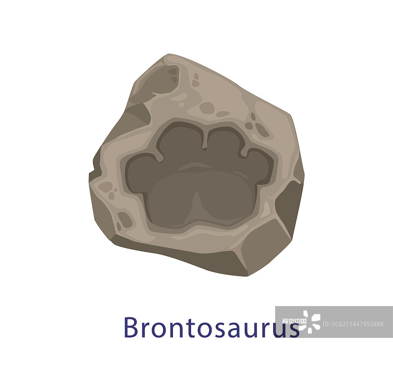 古代恐龙脚印雷龙化石图片素材