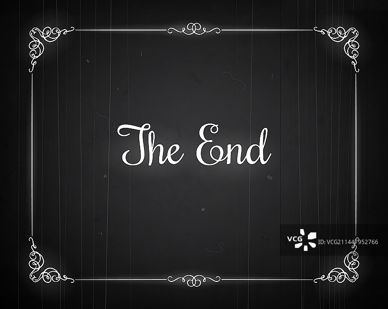 无声电影院胶片结束屏幕复古边框图片素材