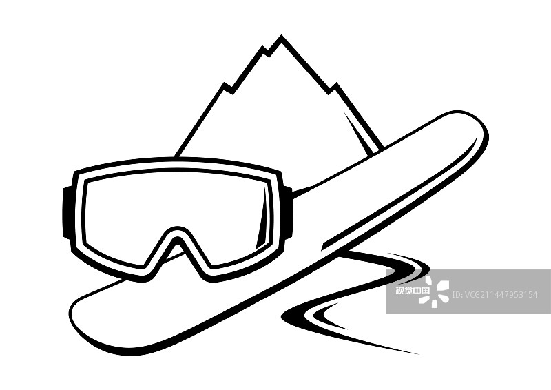 带滑雪符号的徽章冬季运动图片素材