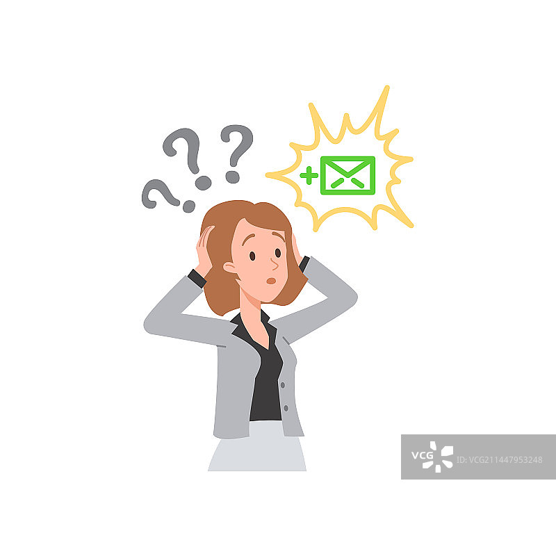 惊讶的女人因新消息而抱头图片素材