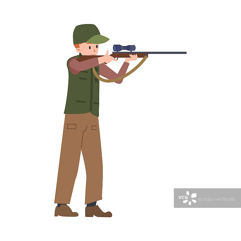 猎人站立瞄准图片素材