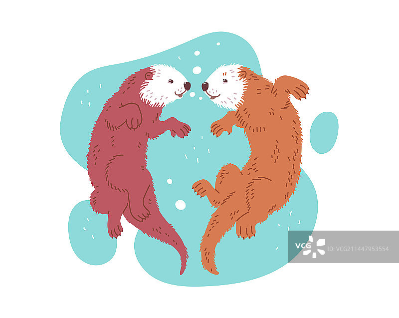 可爱的卡通海獭图片素材