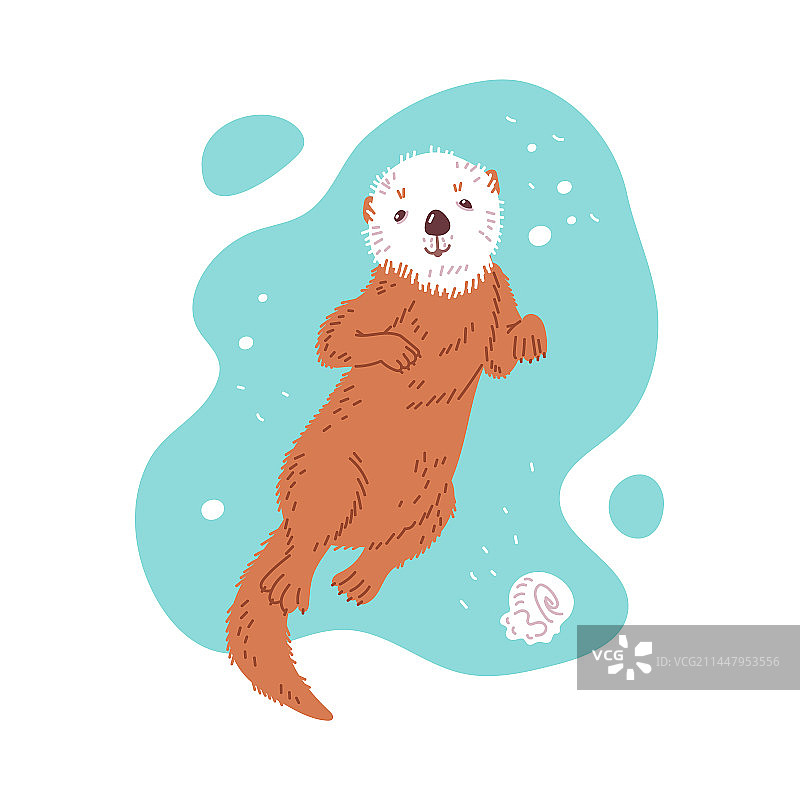 可爱卡通海獭图片素材