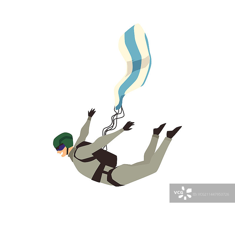 快乐的女人享受高空跳伞图片素材