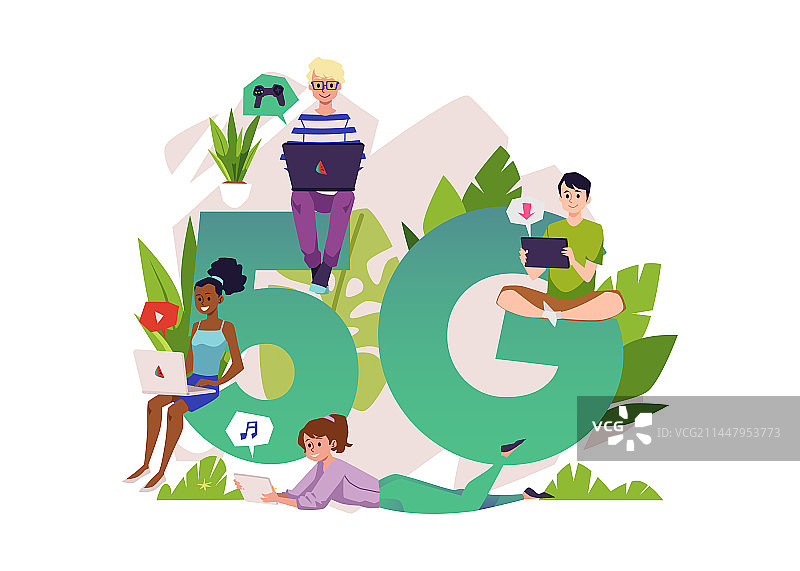 5G技术概念扁平风格图片素材