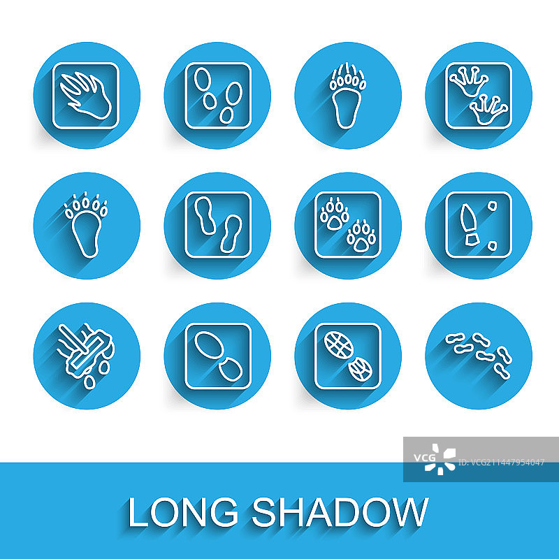 线条元素：拖把、人类脚印、鞋子、鳄鱼图片素材