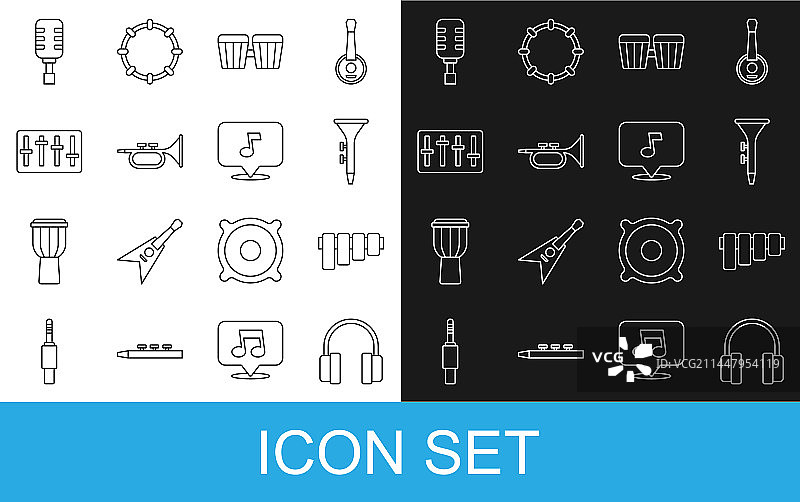 耳机、排箫和鼓图片素材