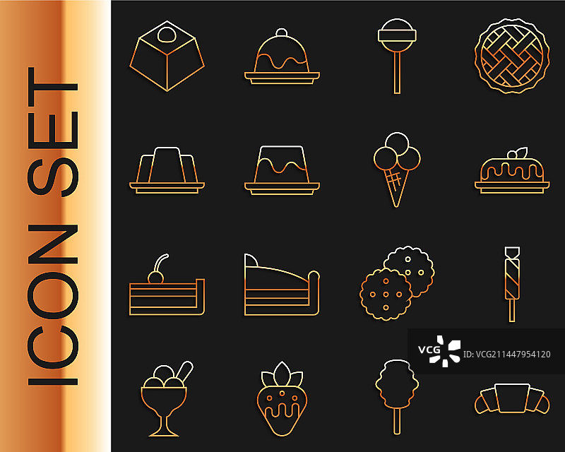 羊角面包糖果蛋糕棒棒糖布丁图片素材