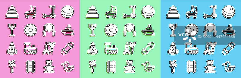 橡皮鸭滑板玩具船图片素材