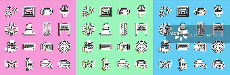 汽车维修用发动机合金轮毂检查图片素材