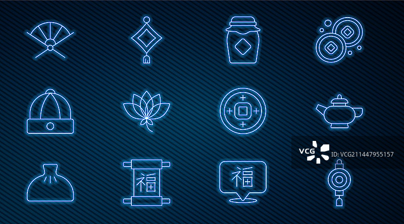 中式纸灯笼茶道罐子套餐图片素材