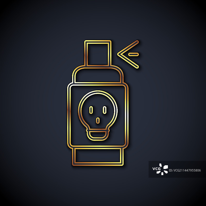 金色防虫喷雾图标，隔离图片素材