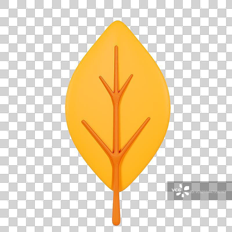 3D立体免抠秋天立秋黄色树叶元素图片素材