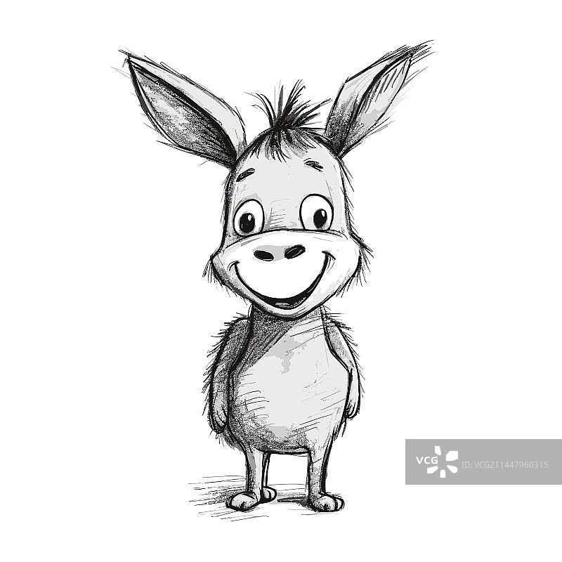 手绘驴简笔画图片素材