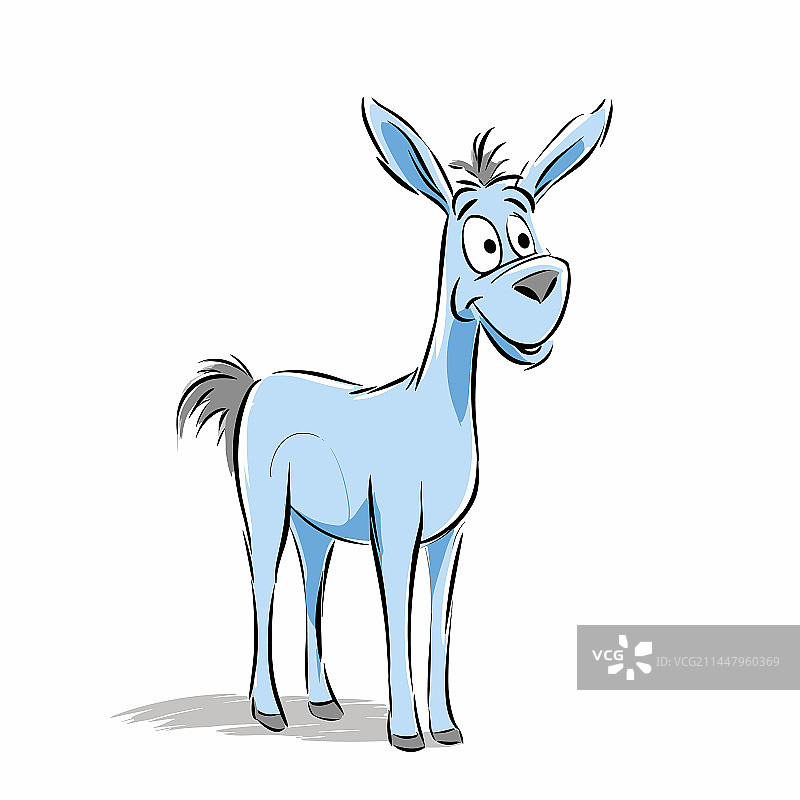 手绘驴简笔画图片素材