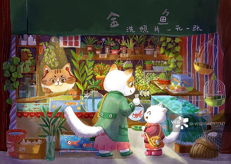 猫咪夜市图片素材