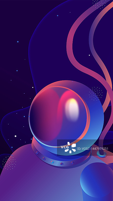 紫色调太空中的航天员图片素材