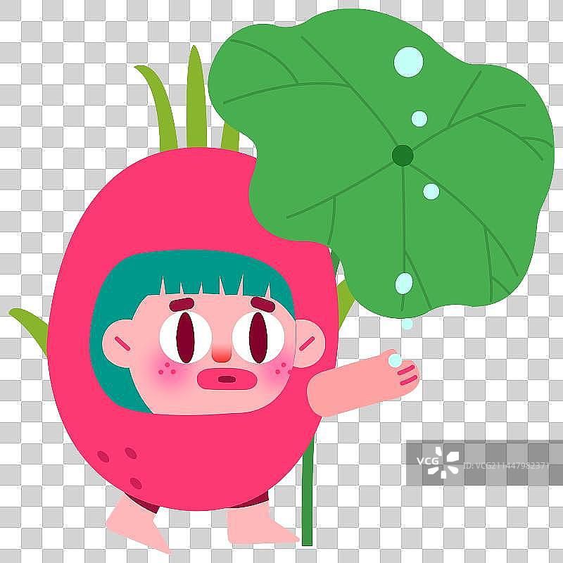 火龙果拟人插画图片素材
