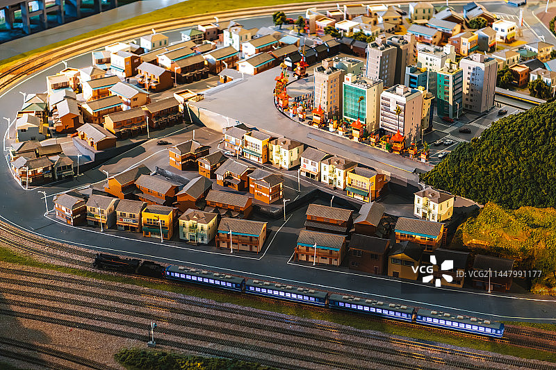日本京都铁路系统与城市模型图片素材