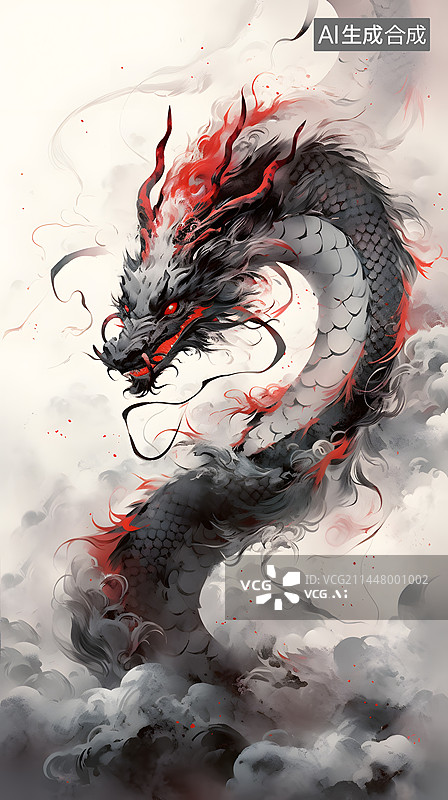 【AI数字艺术】龙年手绘系列插画图片素材