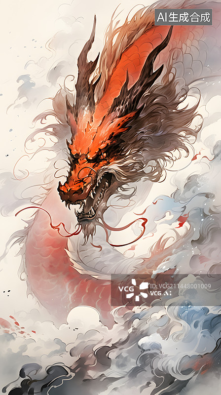 【AI数字艺术】龙年手绘系列插画图片素材
