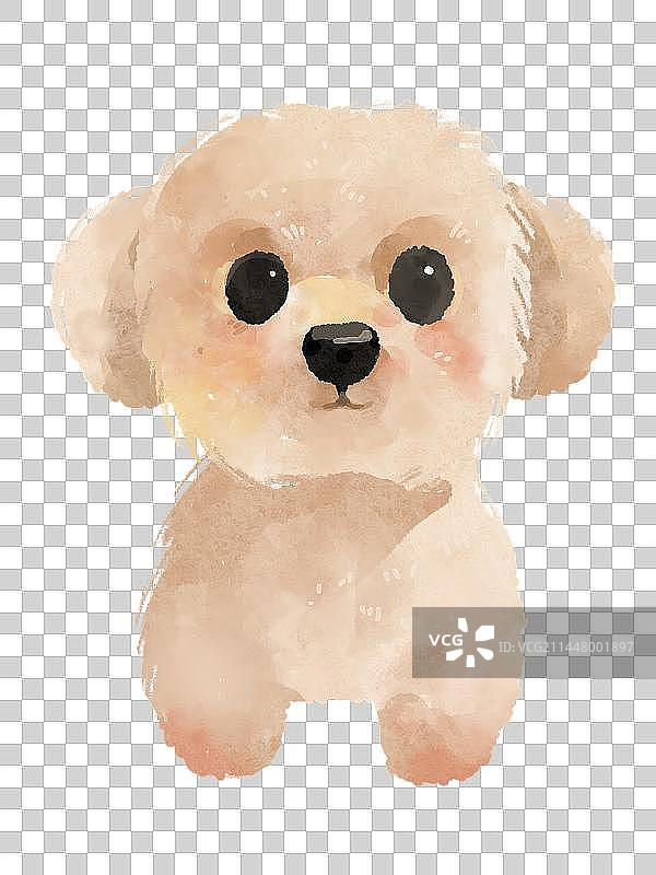 水彩风手绘可爱宠物小狗插画图片素材
