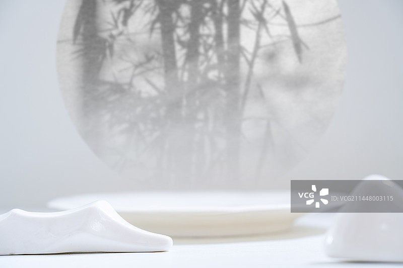 中国风空盘子摆件图片素材