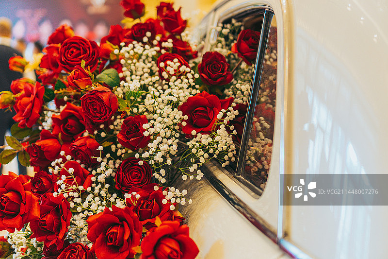 婚车婚庆结婚装饰玫瑰花图片素材