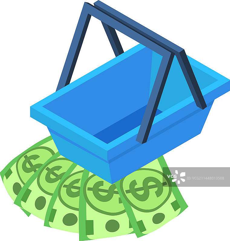 购买概念2.5D等距美元图标图片素材