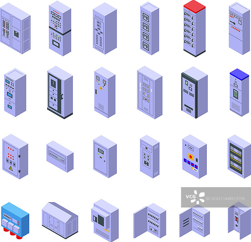 2.5D配电盘图标合集图片素材