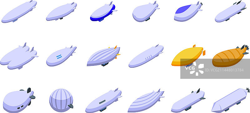 等距飞艇图标图片素材