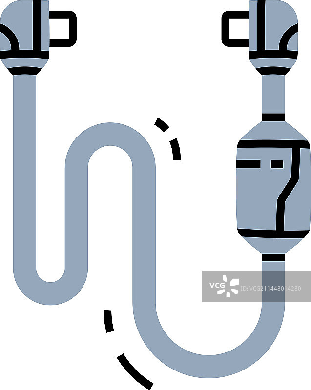 灰色电池充电器电缆和USB线图片素材